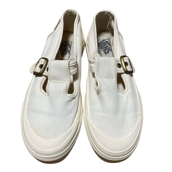 Vintage Vans Mary Jane Shoes Size 7.5 Off White Made In USA Buckle Closure - Picture 1 of 6